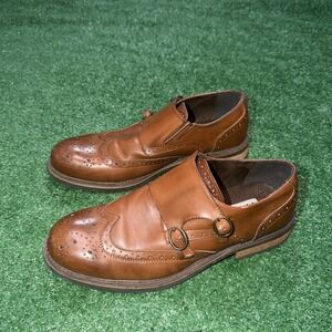 Steve Madden Brown Leather Monk Strap Dress Shoes Men's Size 8